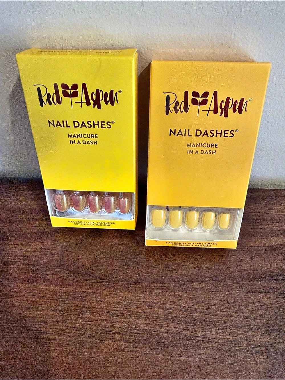 Red Aspen Nail Dashes (Mariela's Sunflower & Neon Moon, Marcie) set of 2